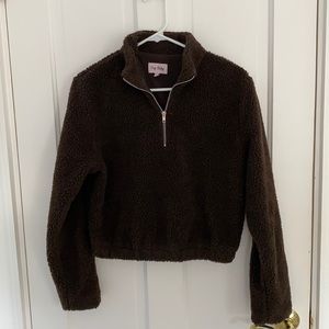 Cry Baby Half Zip Brown Jacket